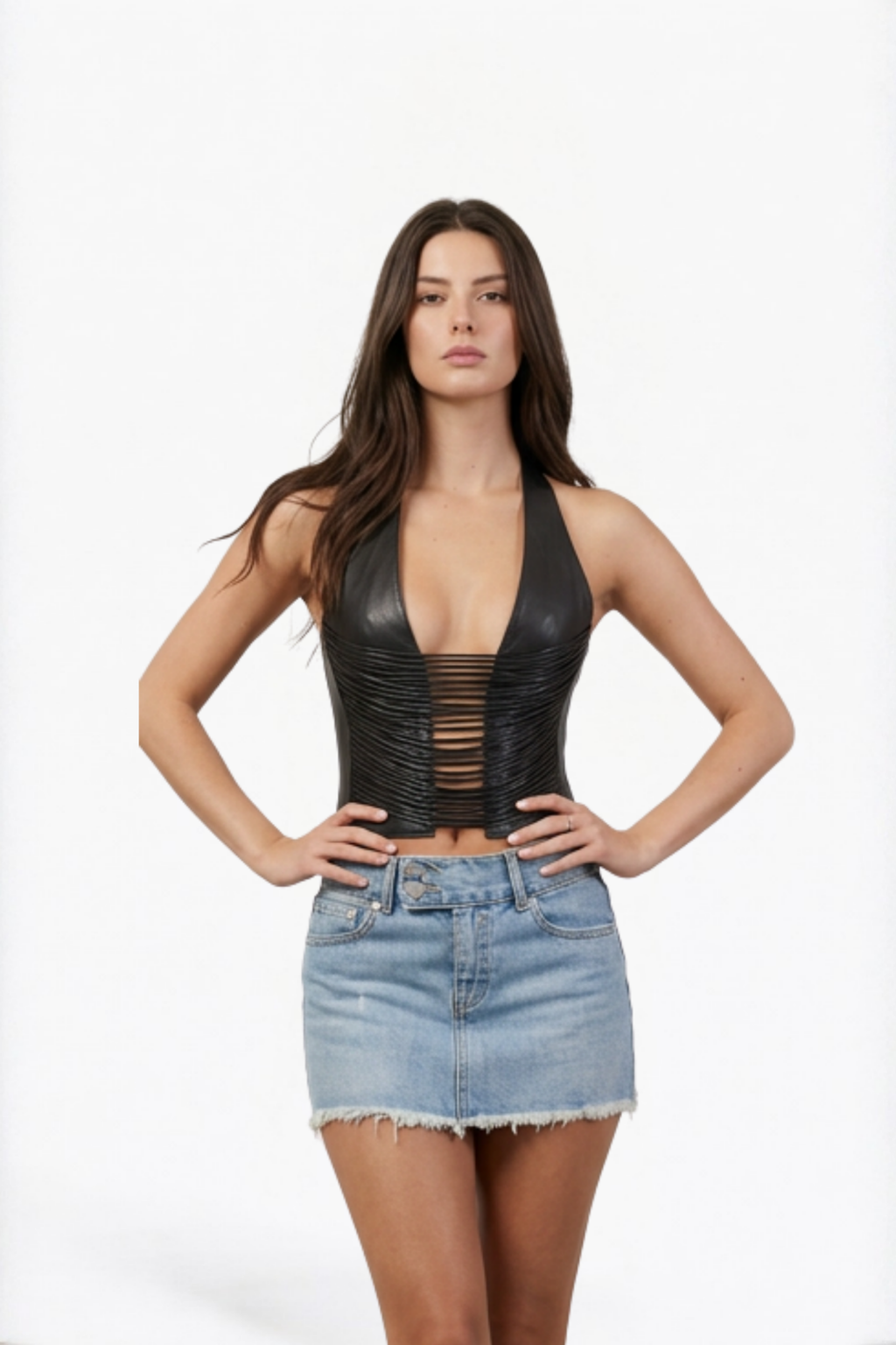 Light Wash Denim Mini Skirt