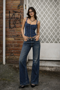 Dark Denim Bustier Top