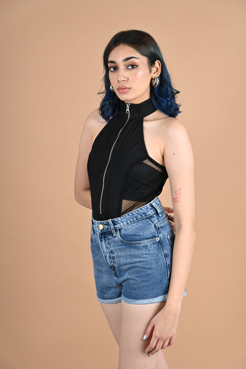 Black Mesh Bodysuit