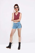 Light Blue Denim Hot Shorts