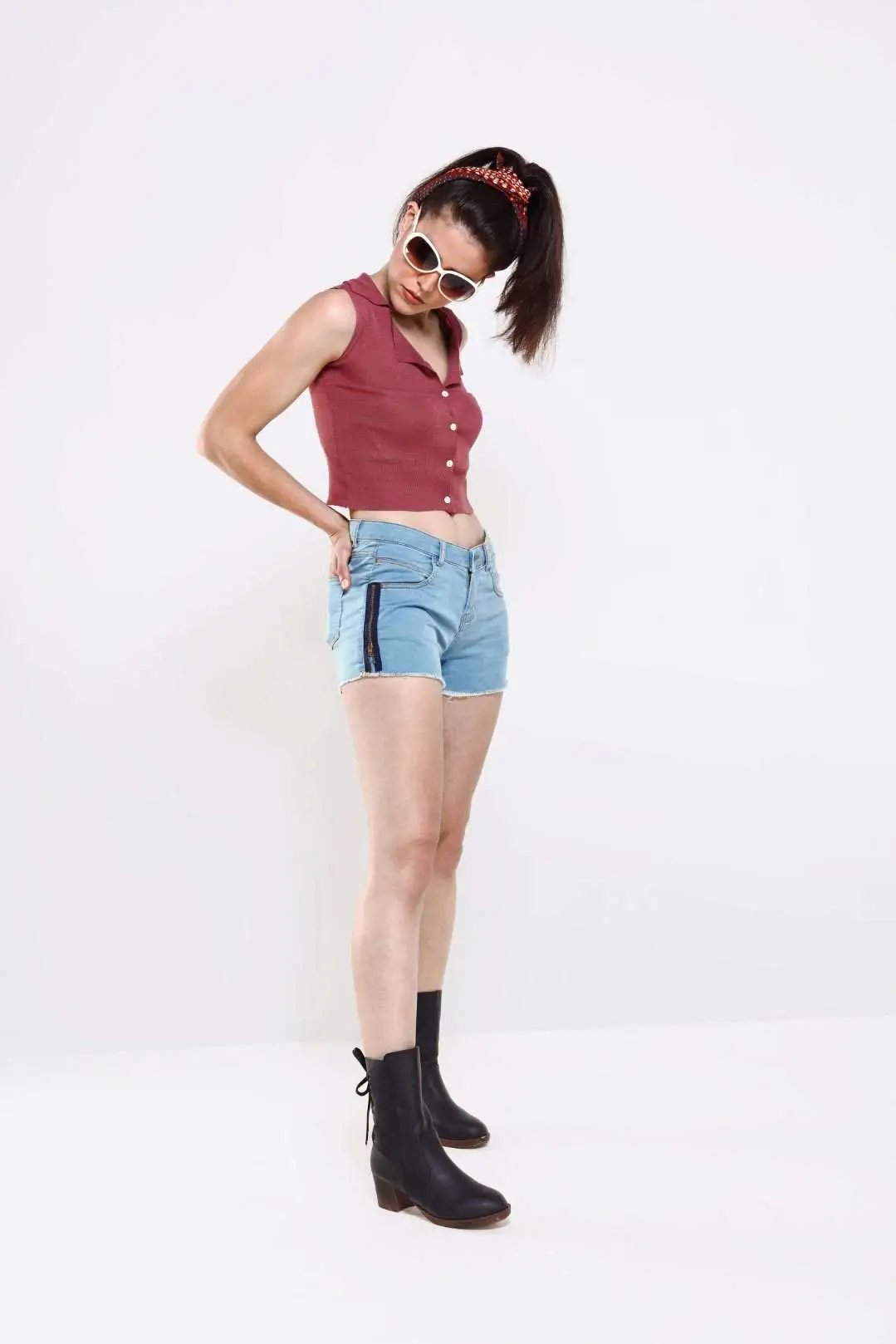 Light Blue Denim Hot Shorts