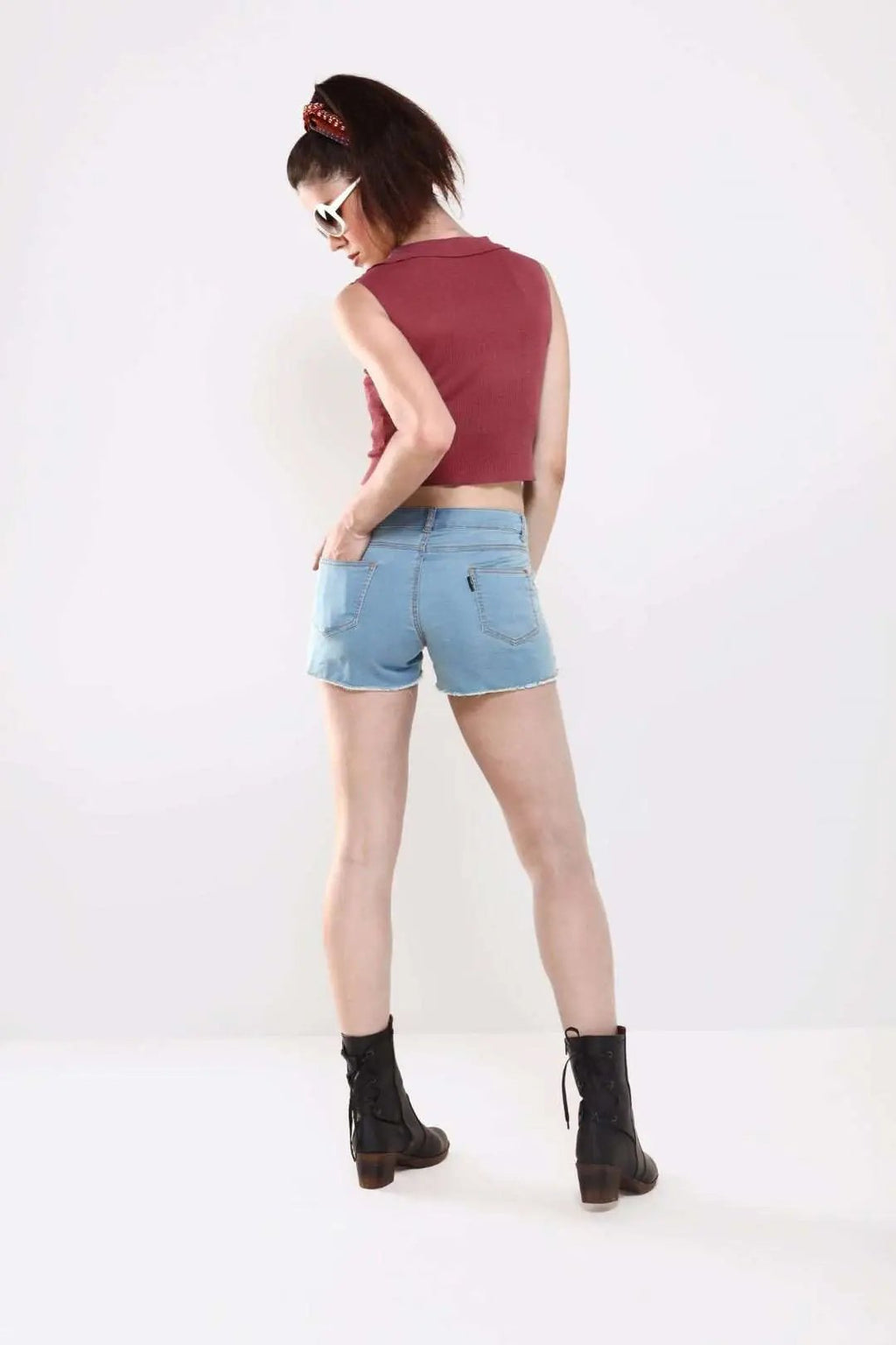 Light Blue Denim Hot Shorts