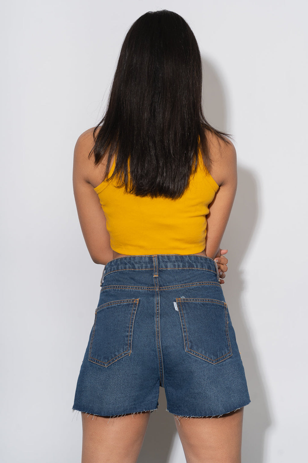 Yale Blue Raw Hem Shorts