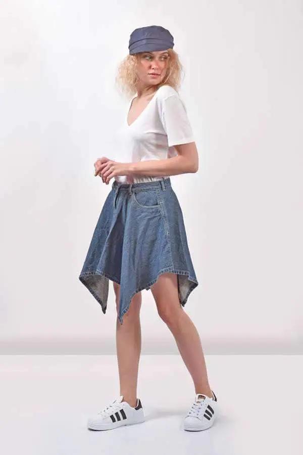 Flared Denim Skirt