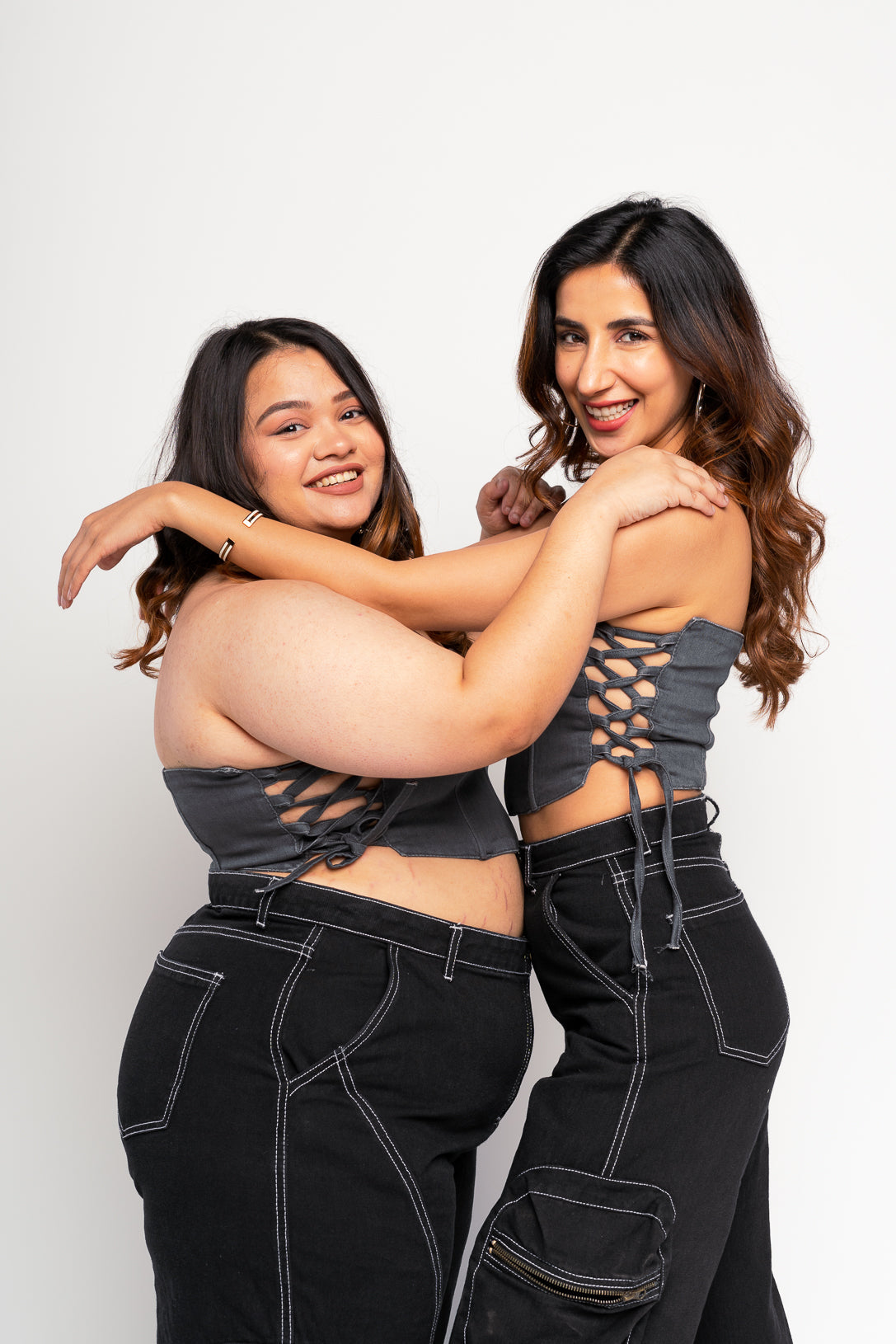 Pitch Grey Bustier Top