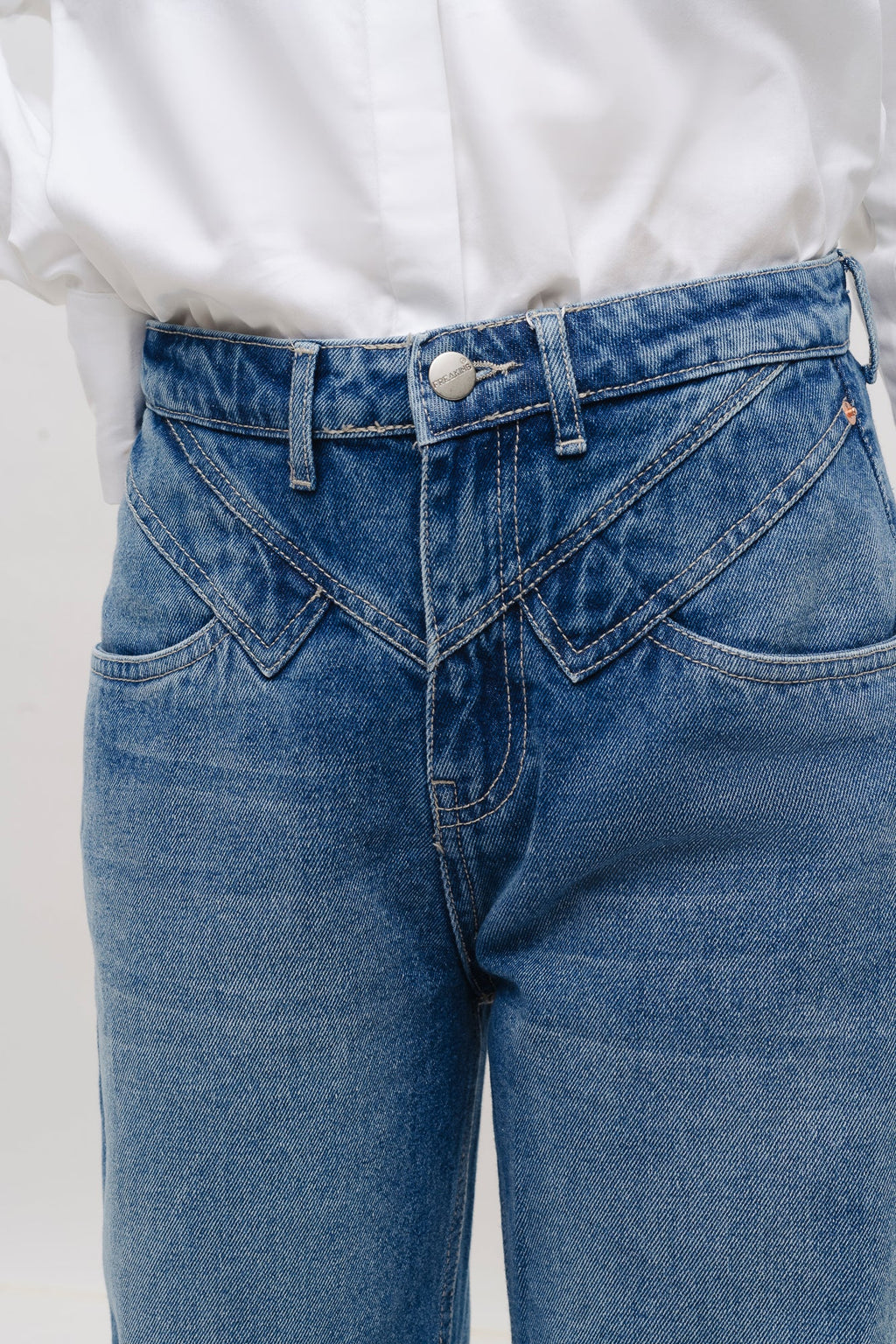 Double Front Yoke Straight Fit Jeans