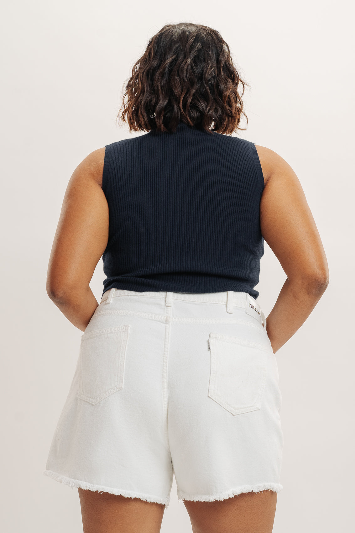 Curve White Frayed Hem Shorts