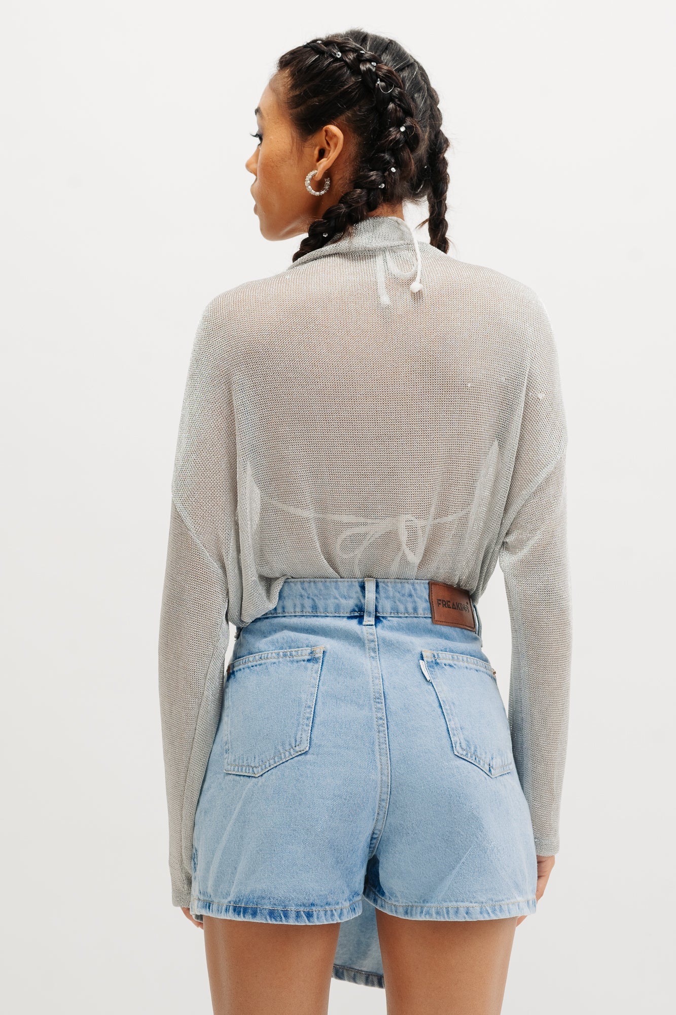 Embellished Assymetrical Light Skort