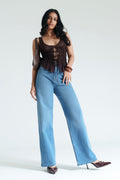 Dew Blue Women's Straight Jeans