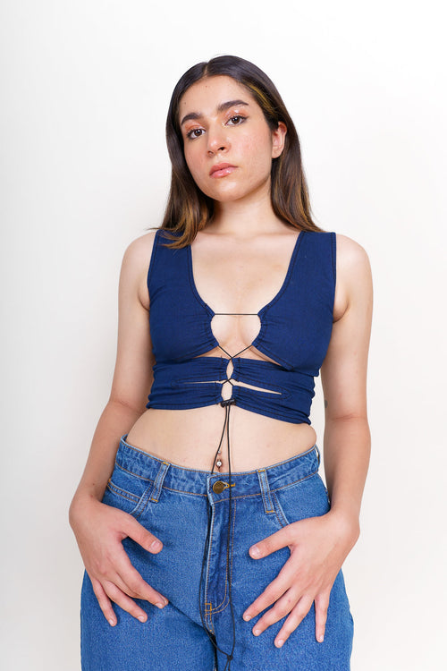 Adjustable Tank Vest Drawstring Top