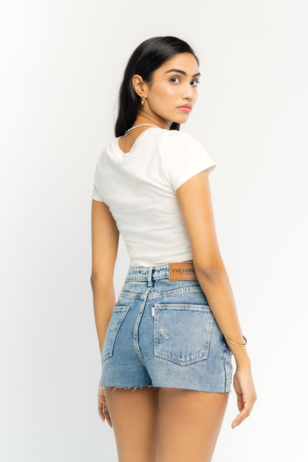 Distressed Faded Hot Shorts
