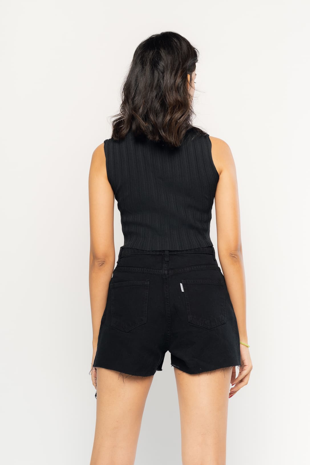 Black Distressed Shorts