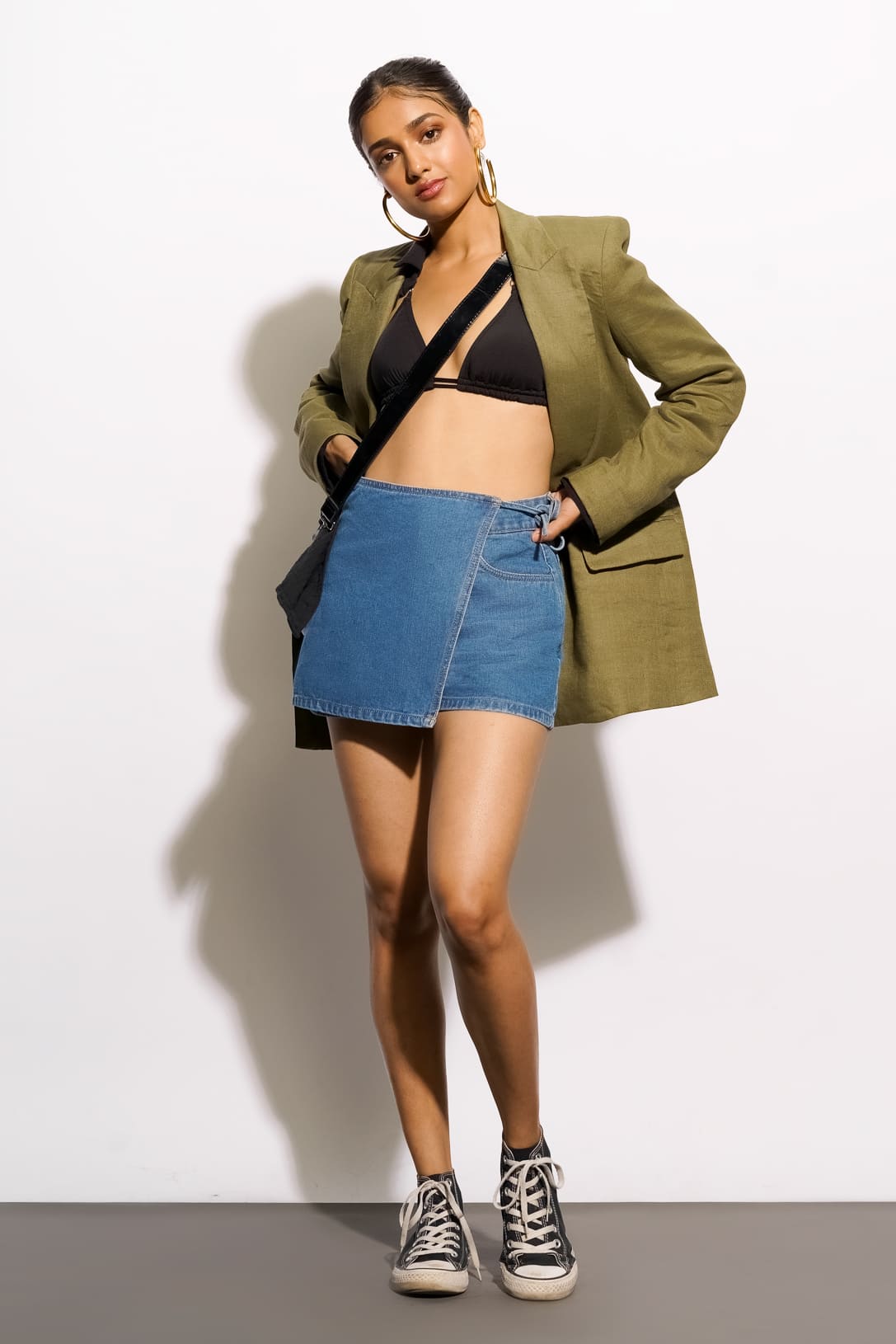 Blue Tie Up Women's Skort