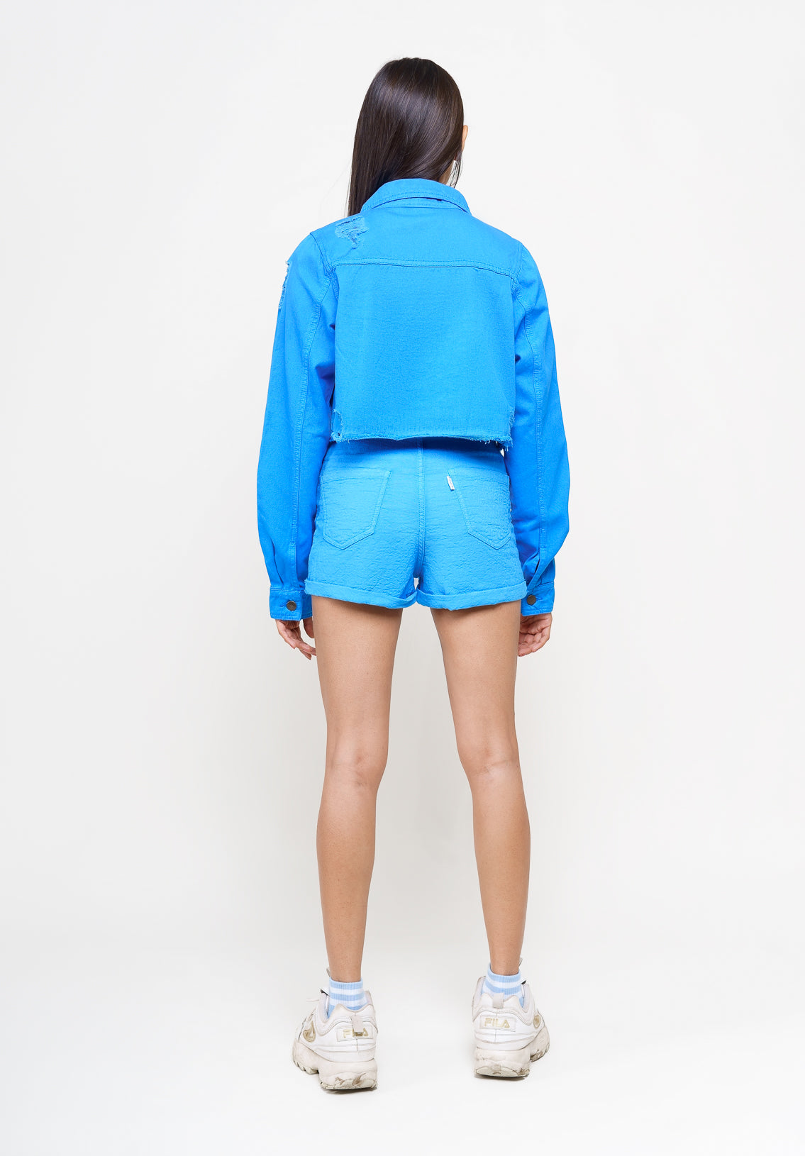 Blue Texture Shorts