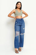 Modish Blue Women's Straight Jeans
