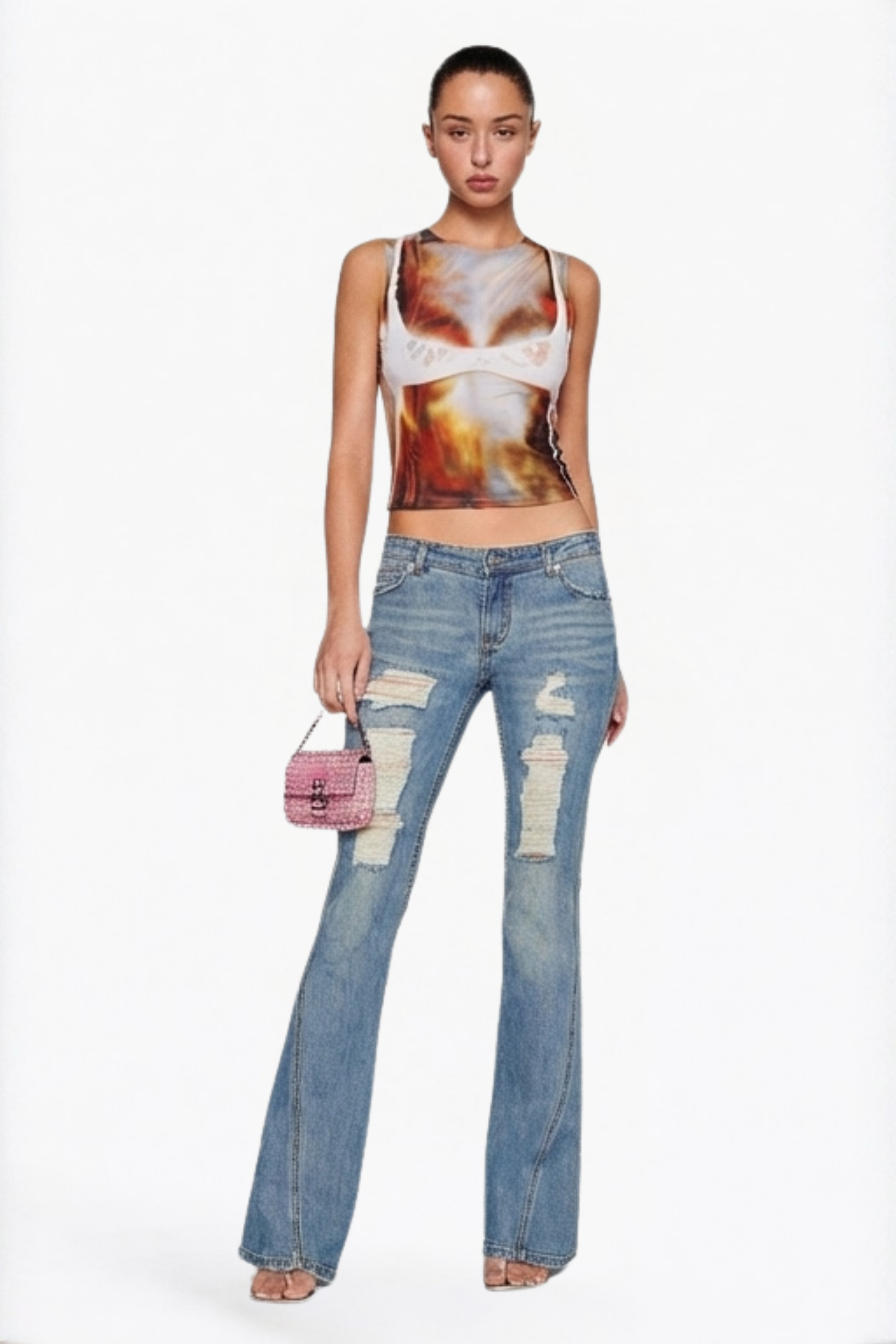 Multicolor Abstract Print Graphic Tank Top