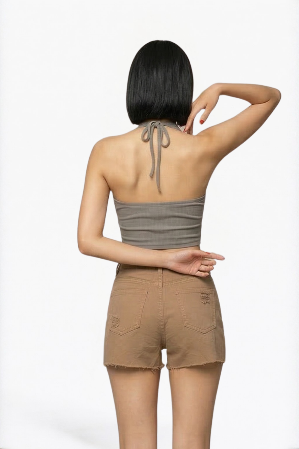 Brown Ripped Shorts