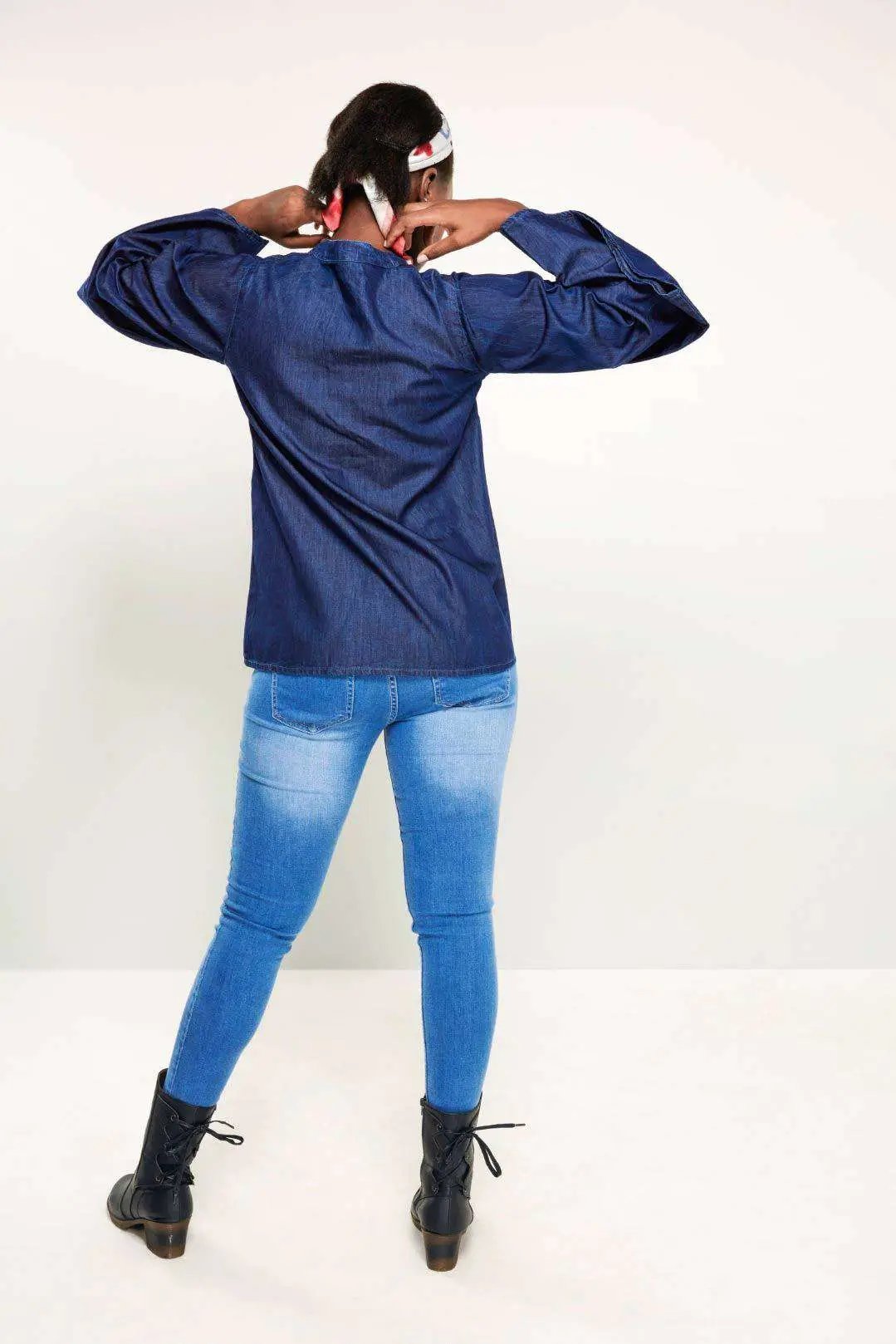 Dark Blue Regular Denim Top